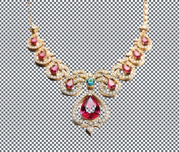 Beautiful classy gold necklace isolate transparent background