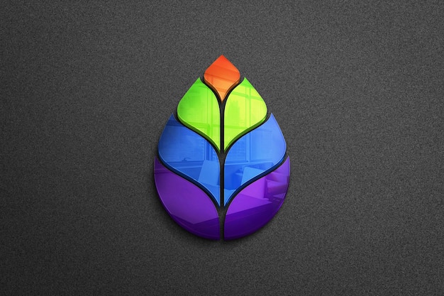 PSD 美しいカラフルな葉のロゴのデザイン