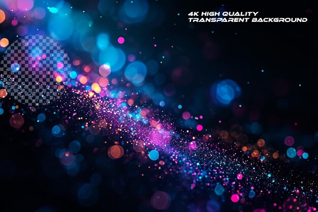 PSD beautiful colorful neon glow light effect on a transparent background