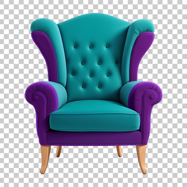 Beautiful coloring arm chair isolated transparent background