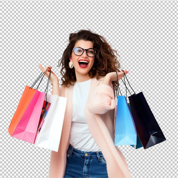 PSD beautiful couple with shopping bags