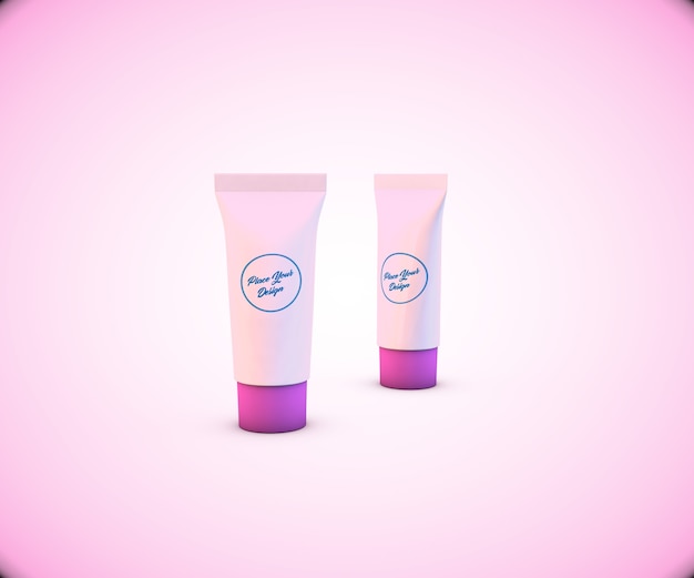 Beautiful cream tube mockup