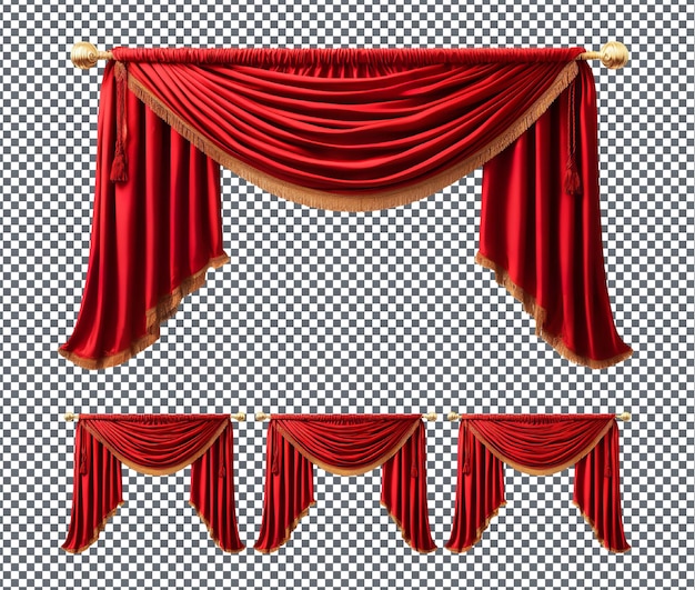 PSD beautiful curtain valances isolated on transparent background