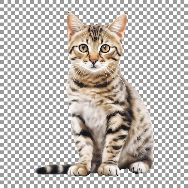 PSD beautiful cute pixiebob cat isolated on transparent background