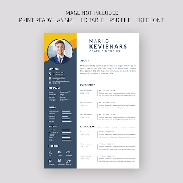 Beautiful cv resume template