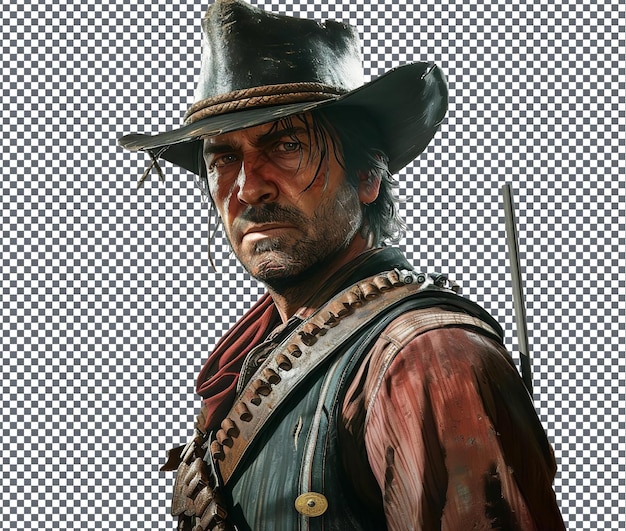 PSD beautiful dead redemption isolated on transparent background