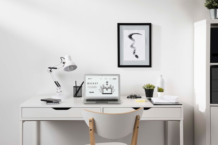 PSD beautiful desk concept mock-up