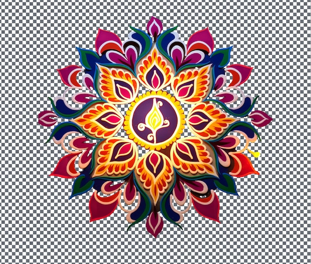 beautiful diwali rangoli design isolated on transparent background