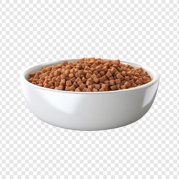 PSD beautiful dog food bowl isolated on transparent background