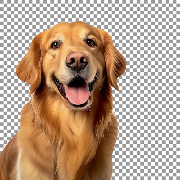 PSD beautiful dog with opened mouth on transparent background