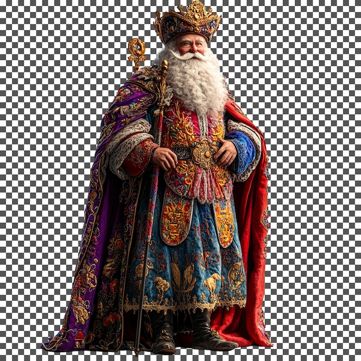 PSD beautiful dutch sinterklaas isolated on transparent background