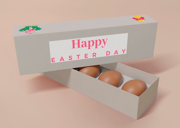 PSD bellissimo concetto di pasqua mock-up