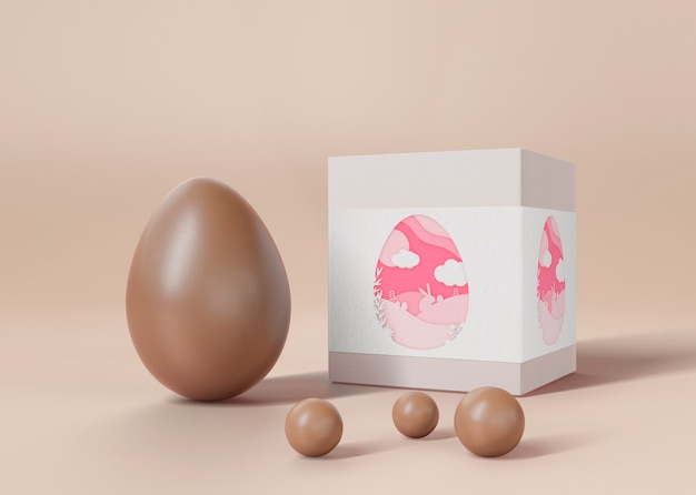 PSD bellissimo concetto di pasqua mock-up