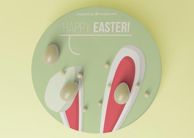 PSD bellissimo concetto di pasqua mock-up