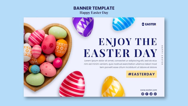 PSD beautiful easter day event banner template