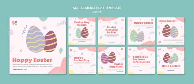 PSD beautiful easter day event instagram posts