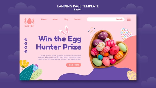 PSD beautiful easter day event landing page