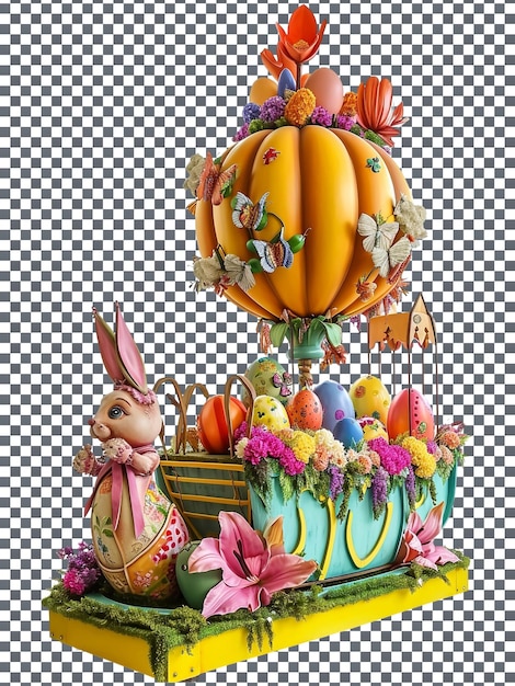 Beautiful easter parade float model isolated on transparent background