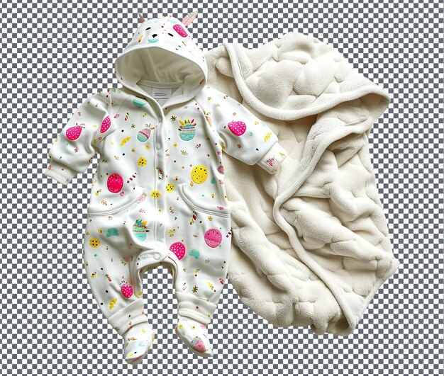 Beautiful easter themed baby onesie isolated on transparent background