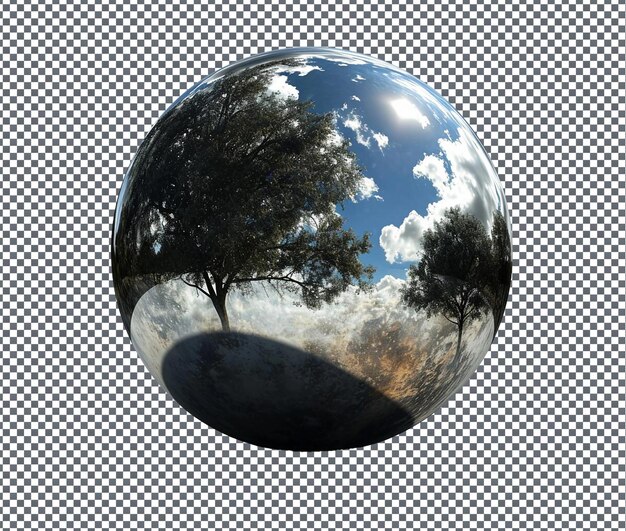 PSD beautiful eclipsed mirror of parallel reflections isolated on transparent background