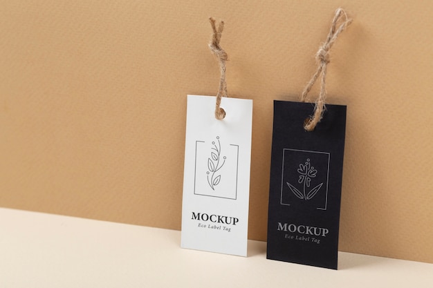 PSD beautiful eco paper labels mockup