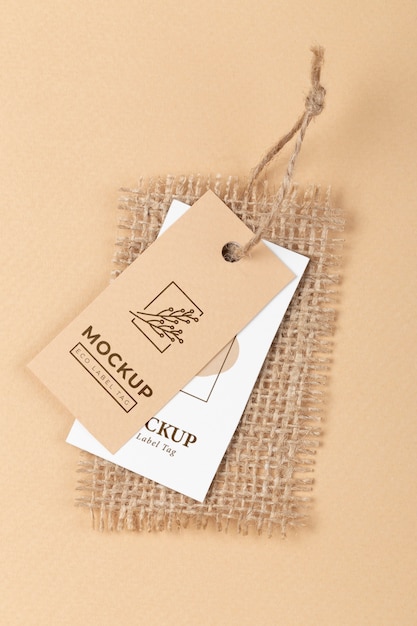 PSD beautiful eco paper labels mockup