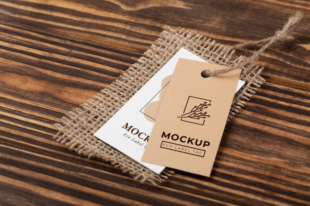 Beautiful eco paper labels mockup