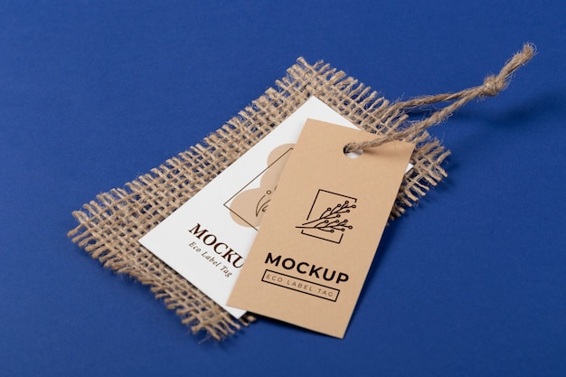 Beautiful eco paper labels mockup