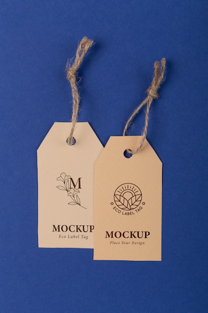 PSD beautiful eco paper labels mockup