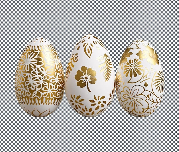 PSD beautiful egg decorating isolated on transparent background