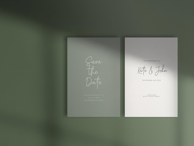 Beautiful elegant engagement wedding invitation mockup