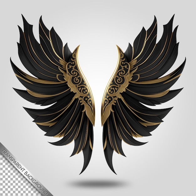 PSD beautiful and elegant wings transparent background