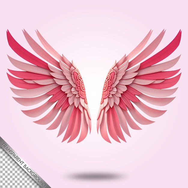 Beautiful and elegant wings transparent background