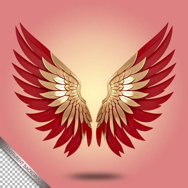 PSD beautiful and elegant wings transparent background