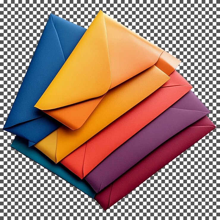 PSD beautiful email friendly minimalist cards isolated on transparent background