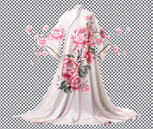 PSD beautiful embroidered hanfu isolated on transparent background