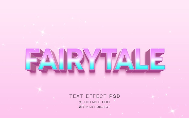 PSD beautiful fairytale text effect