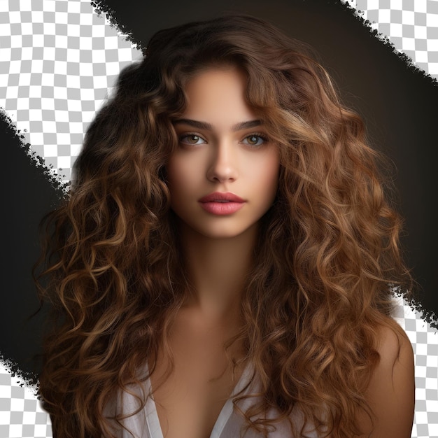 PSD beautiful female model with curly hair