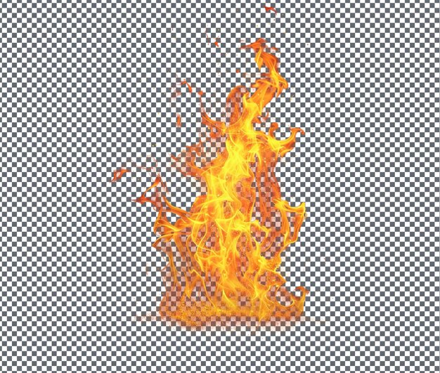 PSD beautiful fire flame isolated on transparent background