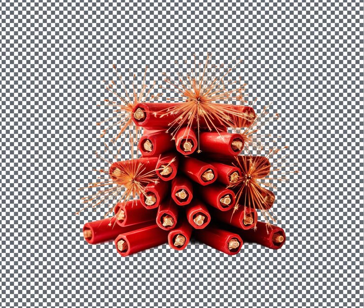 PSD beautiful firecrackers isolated on transparent background