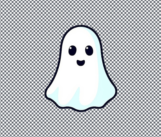 PSD beautiful flat cute ghost isolated on transparent background