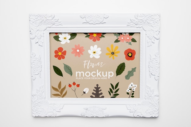 PSD beautiful floral concept mock-up