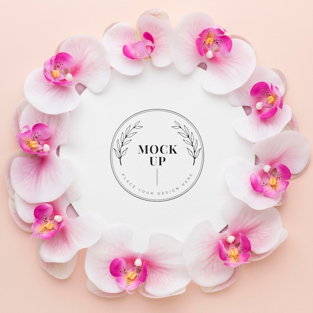 PSD beautiful floral concept mock-up