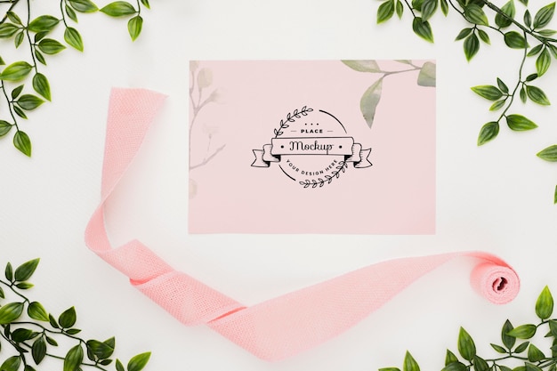 PSD beautiful floral invitation concept mock-up