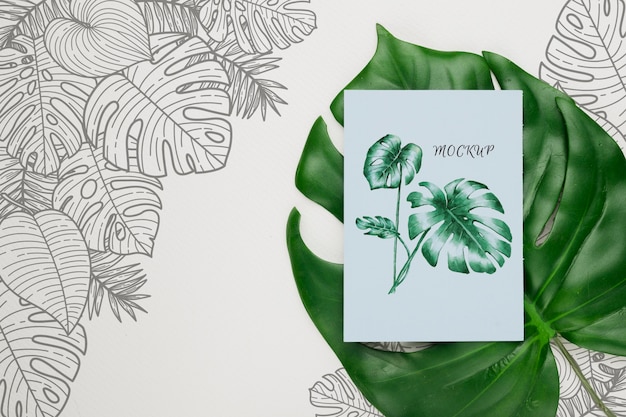 Beautiful floral invitation concept mock-up
