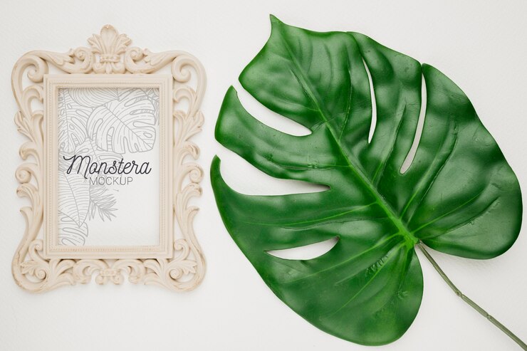 PSD beautiful floral invitation concept mock-up