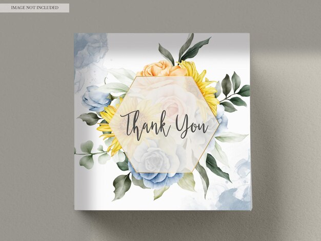 Beautiful floral wedding invitation card set