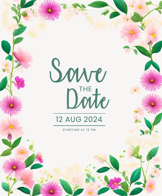 PSD beautiful floral wedding invitation card template free psd