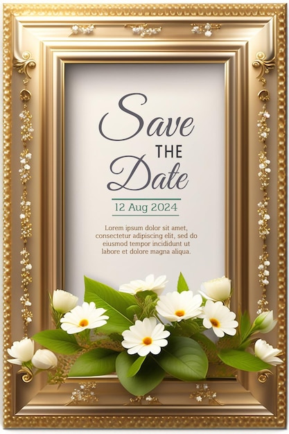 PSD beautiful floral wedding invitation card template free psd