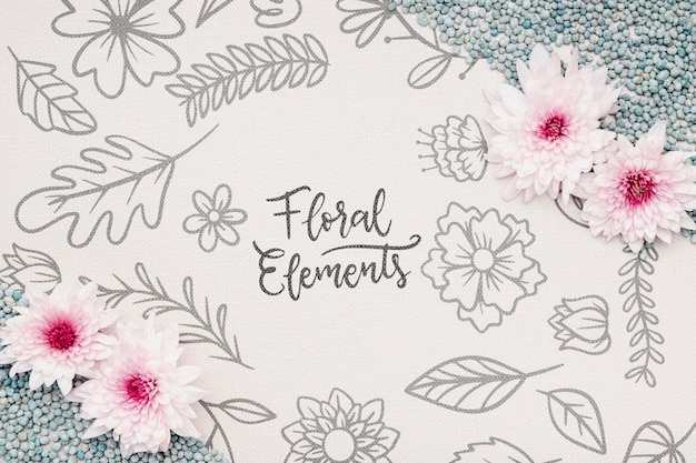 Beautiful flower concept mock-up